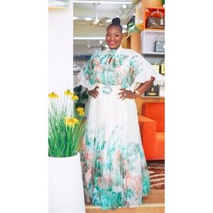 Elegant Floral Print Maxi Dress